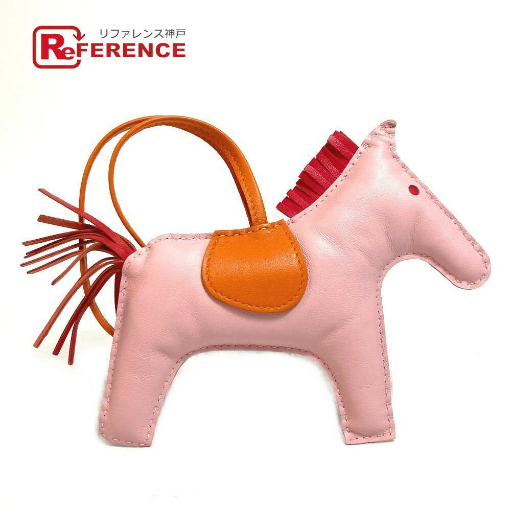 HERMES エルメス 馬 ホース ロデオGM ストラップ バッグアクセサリー バッグチャーム アニョーミロ レディース ローズサクラ×ローズジャイプール×オレンジ ピンク×オレンジ 未使用 【中古】のサムネイル