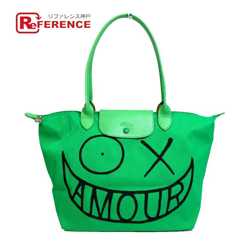 Longchamp ロンシャン 限定コラボ Longchamp x Andre ルプリアージュ 鞄 トートバッグ PVC/レザー レディース グリーン 【中古】のサムネイル