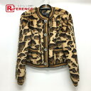 DOLCE&GABBANA ドルチェアンドガッバーナ F28JLZ レオパード 上着 アウター フェイクファー ヒョウ柄 ブルゾン レディース ブラウン ブラウ...