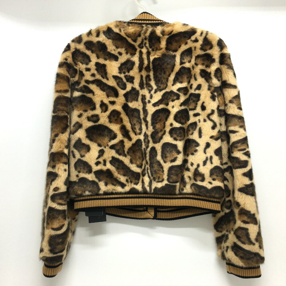 DOLCE&GABBANA ドルチェアンドガッバーナ F28JLZ レオパード 上着 アウター フェイクファー ヒョウ柄 ブルゾン レディース ブラウン ブラウン 未使用 【中古】