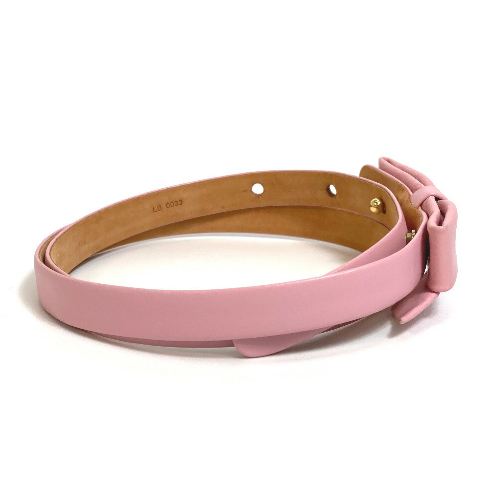 LOUIS VUITTON ルイヴィトン ファッション小物 リボンモチーフ 細ベルト ベルト レザー レディース ピンク 【中古】