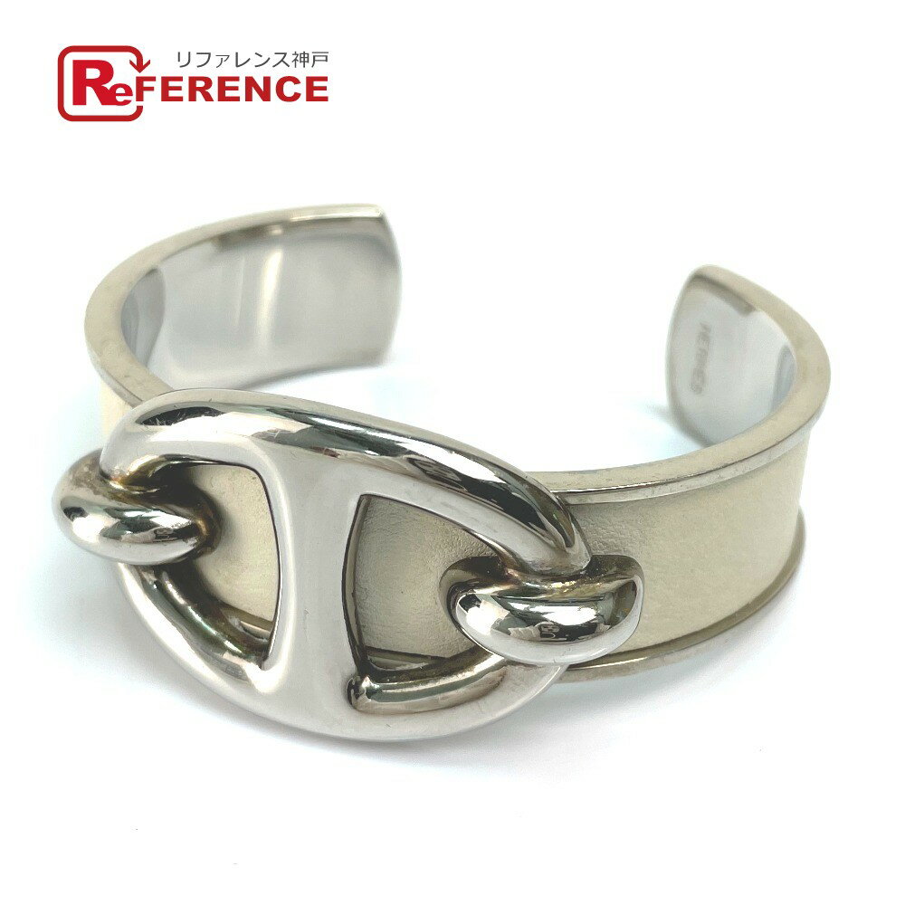 HERMES エルメス シェーヌダンクル ブレスレット レザー /メタル レディース ホワイト系 【中古】のサムネイル