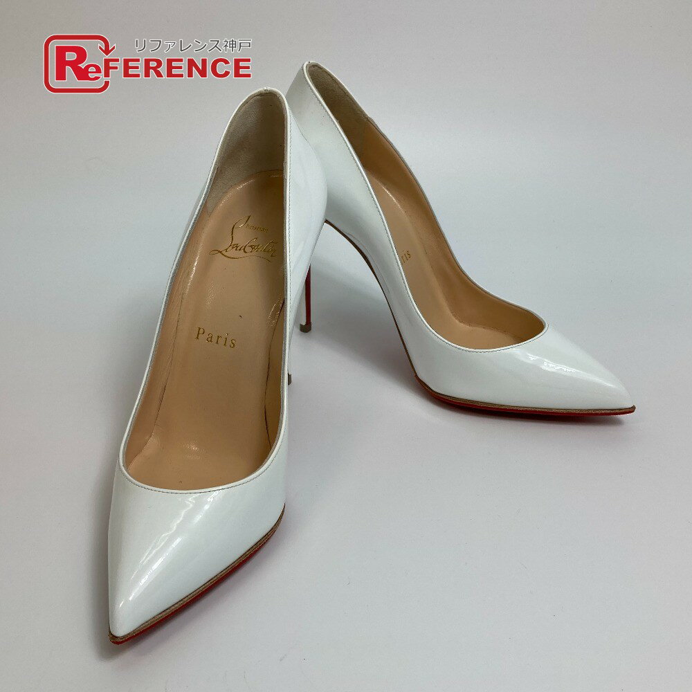 Christian Louboutin クリスチャンルブタン 3140495 ピガール フォリーズ ポインテッドトゥ パンプス パテントレザー レディース ホワイト 新品同様 【中古】のサムネイル