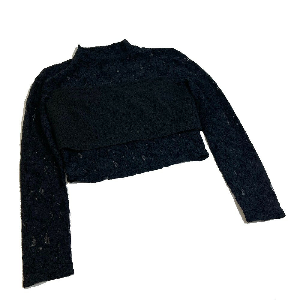 snidel スナイデル SWCT134345 レース ショート丈 トップスその他 レディース ブラック 【中古】