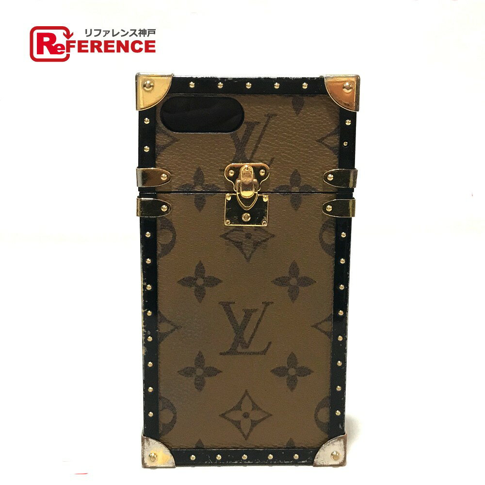 LOUIS VUITTON ルイヴィトン M64487 モノグラムリバース アイ トランク iphone7 アイフォンケース スマートフォンケース モノグラムリバースキャンバス /プラスチック レディース ブラウン ブラウン 【中古】