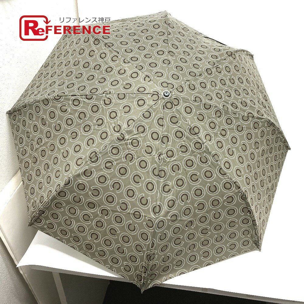 CHANEL シャネル アンブレラ レイングッズ 雨具 COCO ロゴ 折り畳み傘 ワンタッチ 傘 ナイロン レディース グレー系 【中古】のサムネイル