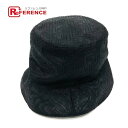 FENDI フェンディ FXQ801 FF ズッカ柄 メッシュ バケットハット ハット ナイロン ユニセックス ブラック 未使用 【中古】