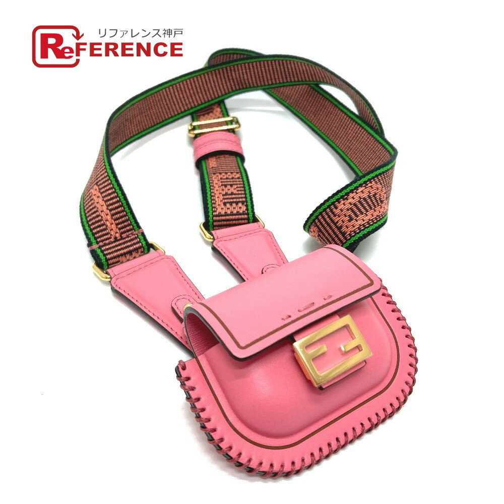 FENDI フェンディ 7AR946 FF Picoバゲットバッグ 小物入れ レザー レディース ピンク 未使用 【中古】のサムネイル