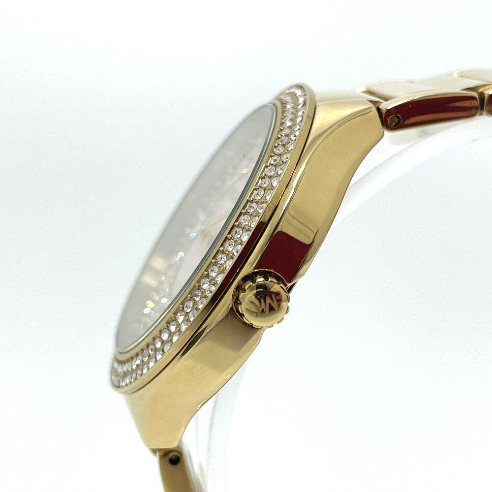 Michael Kors マイケルコース MK3396 ラインストーン クリスタル クオーツ 腕時計 SS レディース ゴールド 未使用 【中古】