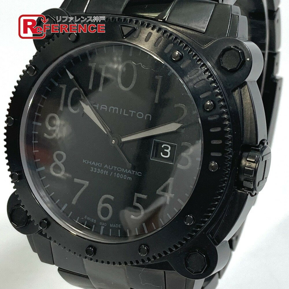 HAMILTON ハミルトン H785850 カーキ ビロウ ゼロ GMT 自動巻き デイト 腕時計 SS メンズ ブラック 【中古】
