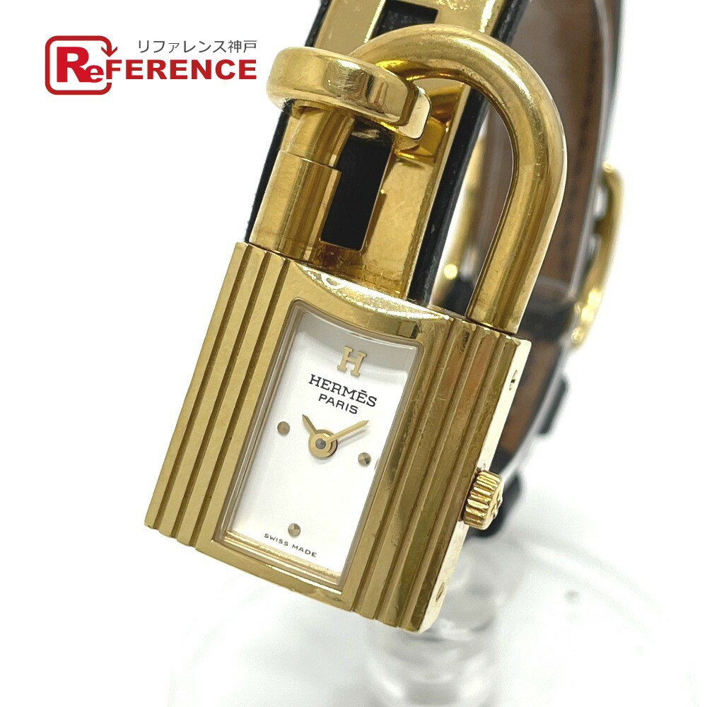 HERMES エルメス ケリーウォッチ クオーツ 腕時計 GP /レザーベルト レディース ゴールド 【中古】