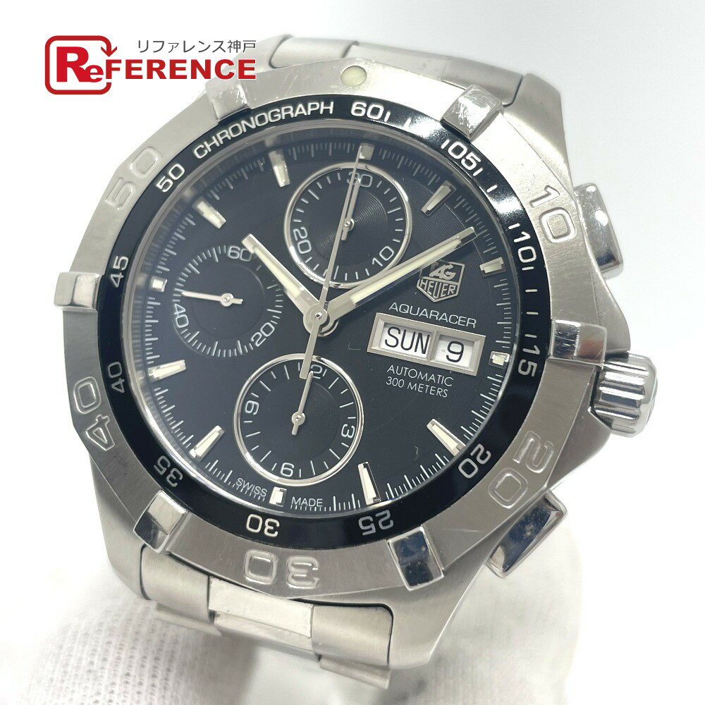 TAG HEUER タグホイヤー CAF2010 アクアレーサー クロノグラフ 自動巻き デイデイト 腕時計 SS メンズ シルバー 【中古】