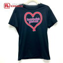 Lucien Pellat-Finet ルシアンペラフィネ フロントハート Love is what you need トップス カットソー 半袖Tシャツ コットン レディース ブラック 