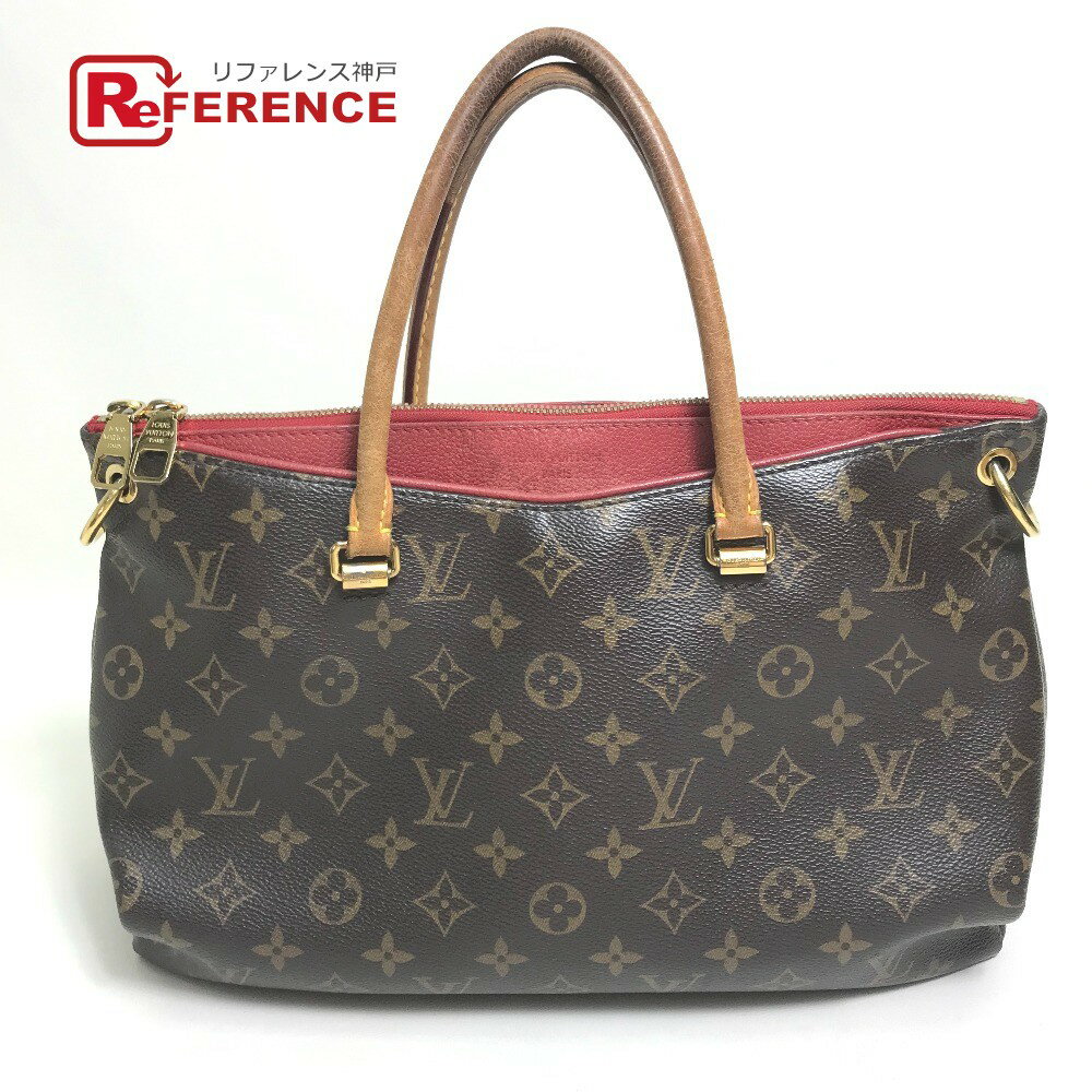 LOUIS VUITTON ルイヴィトン M41175 モノグラム パラス 2WAY ショルダーバッグ ハンドバッグ モノグラムキャンバス レディース ブラウン×レッド 【中古】