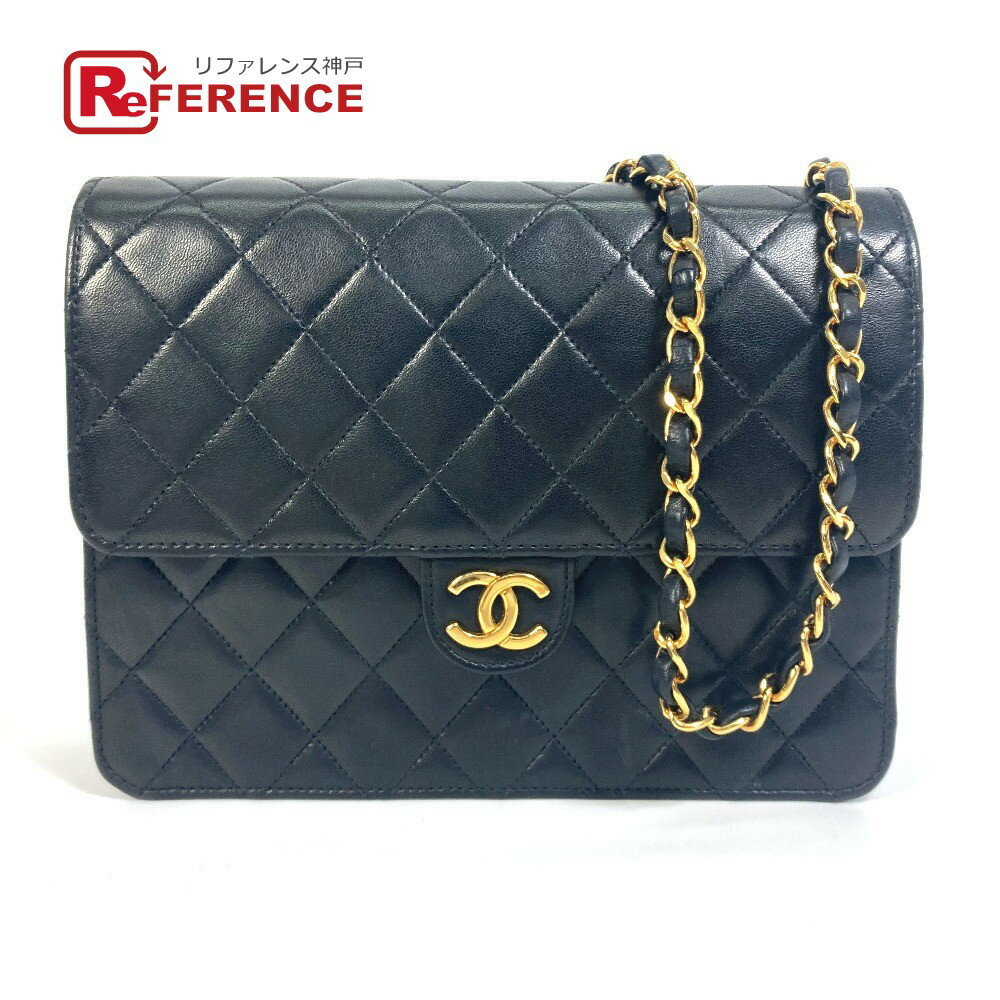 CHANEL シャネル A03569 CC ココマーク マトラッセ シングルフラップ チェーン 肩掛け ショルダーバッグ ラムスキン レディース ブラック 【中古】