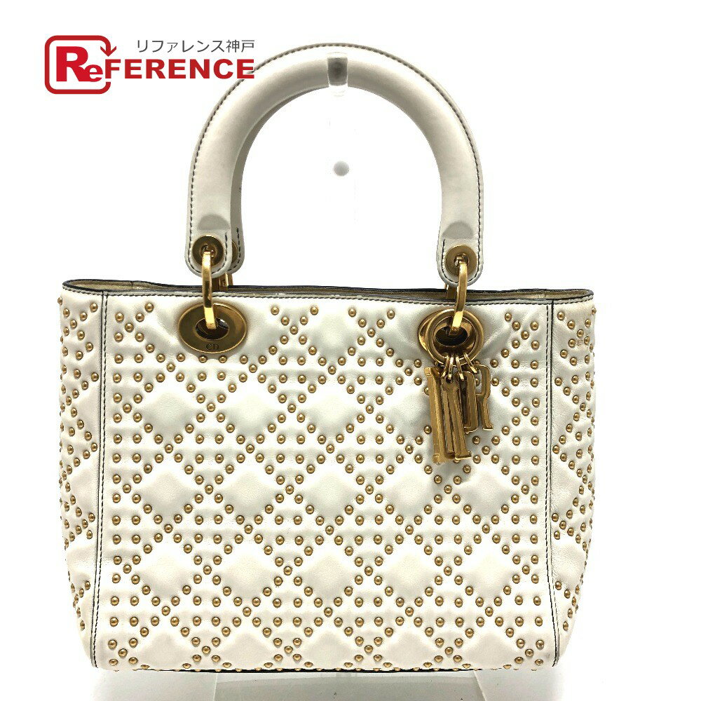 Dior ディオール M0579CVNZ030ETF カナージュ トートバッグ カバン レディディオール Ladydior ハンドバッグ レザー レディース ホワイト 【中古】