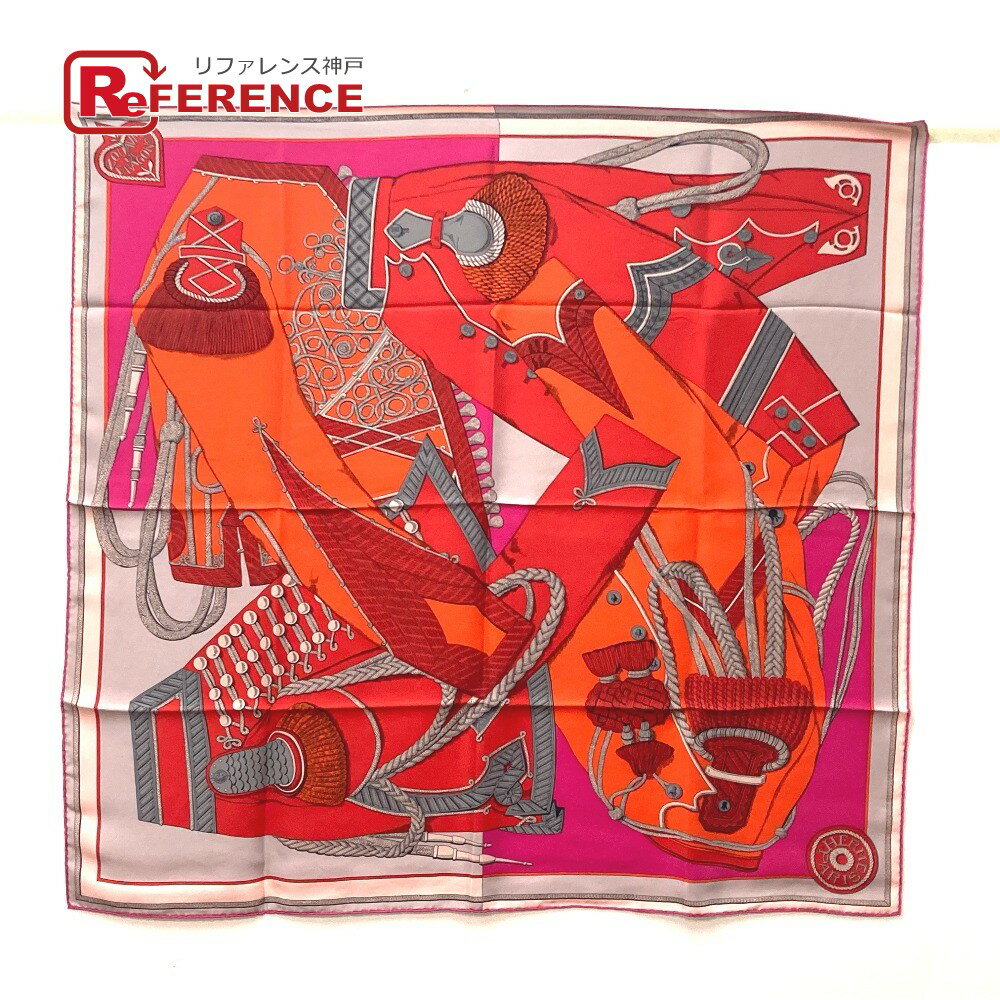 HERMES エルメス ズアヴとドラゴン カレ ウォッシュ 90 Zouaves et Dragons スカーフ シルク レディース レッド 未使用 【中古】のサムネイル
