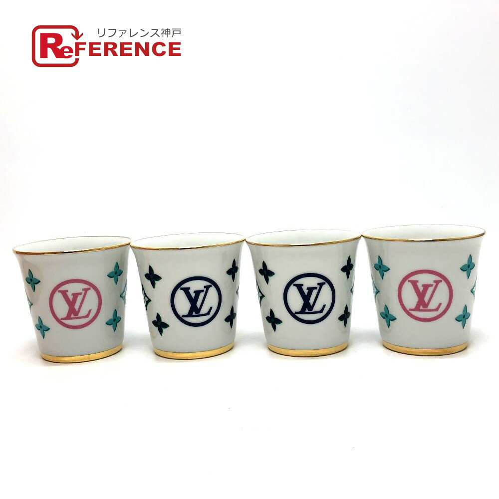 LOUIS VUITTON ルイヴィトン GI0777 セット4 ゴブレ カップ マグカップ 陶器 ユニセックス ホワイト 未使用 【中古】のサムネイル