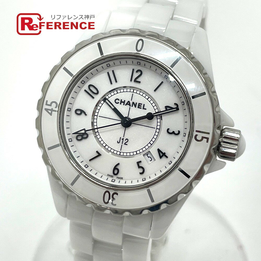 CHANEL シャネル H0968 J12 クォーツ デイト 腕時計 セラミック レディース ホワイト 【中古】