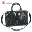 CHANEL シャネル CC ココマーク カバン 2WAYバッグ ショルダーバッグ ハンドバッグ ボストンバッグ エナメル レディース ブラック 【中古】