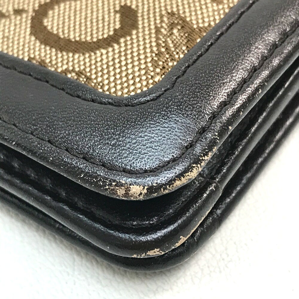 CELINE セリーヌ 馬車金具 ロゴ ヴィンテージ カバン オールド ショルダーバッグ キャンバス/レザー レディース ベージュ×ダークブラウン 【中古】