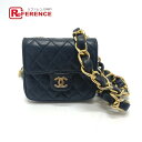 CHANEL シャネル CC ココマーク ミニミニ マトラッセ チェーン ベルト ベルト ラムスキン レディース ブラック×ゴールド金具 【中古】