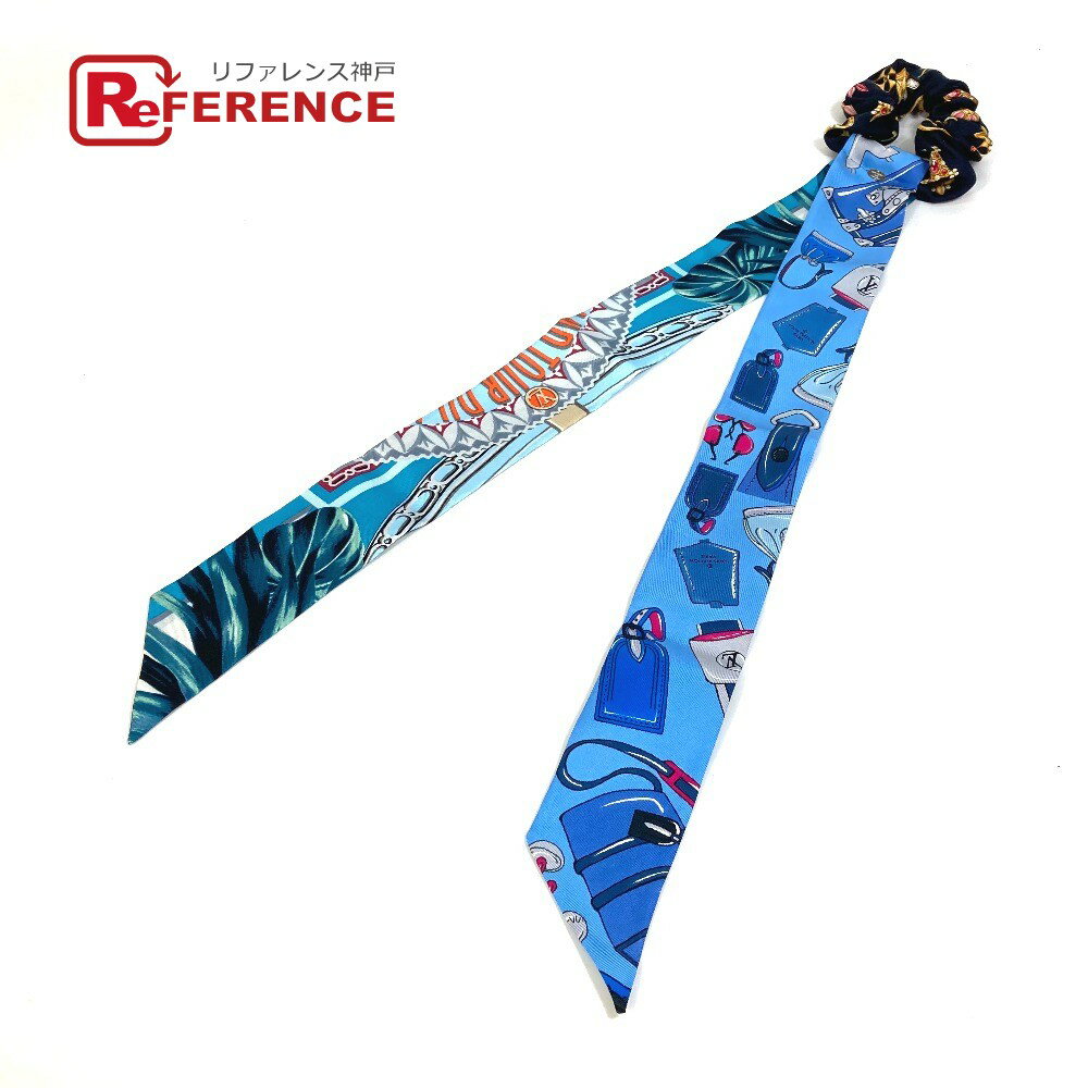 LOUIS VUITTON ルイヴィトン M76644 リボン ビーマインドフル ヘアアクセサリー シュシュ シルク レディース ブルー 新品同様 【中古】のサムネイル