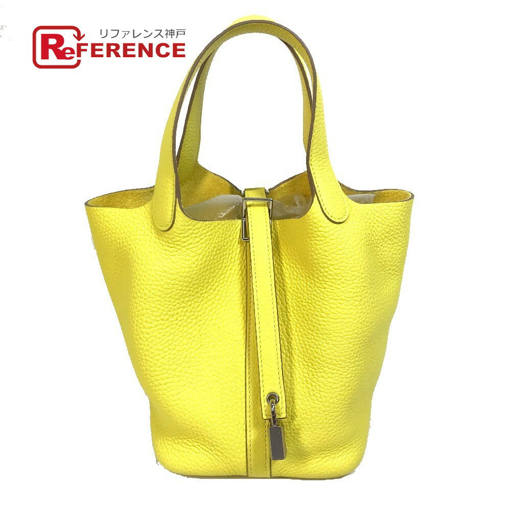 HERMES エルメス ピコタンロック PM 18 トートバッグ ハンドバッグ トリヨンクレマンス レディース ライム イエロー 未使用 【中古】のサムネイル