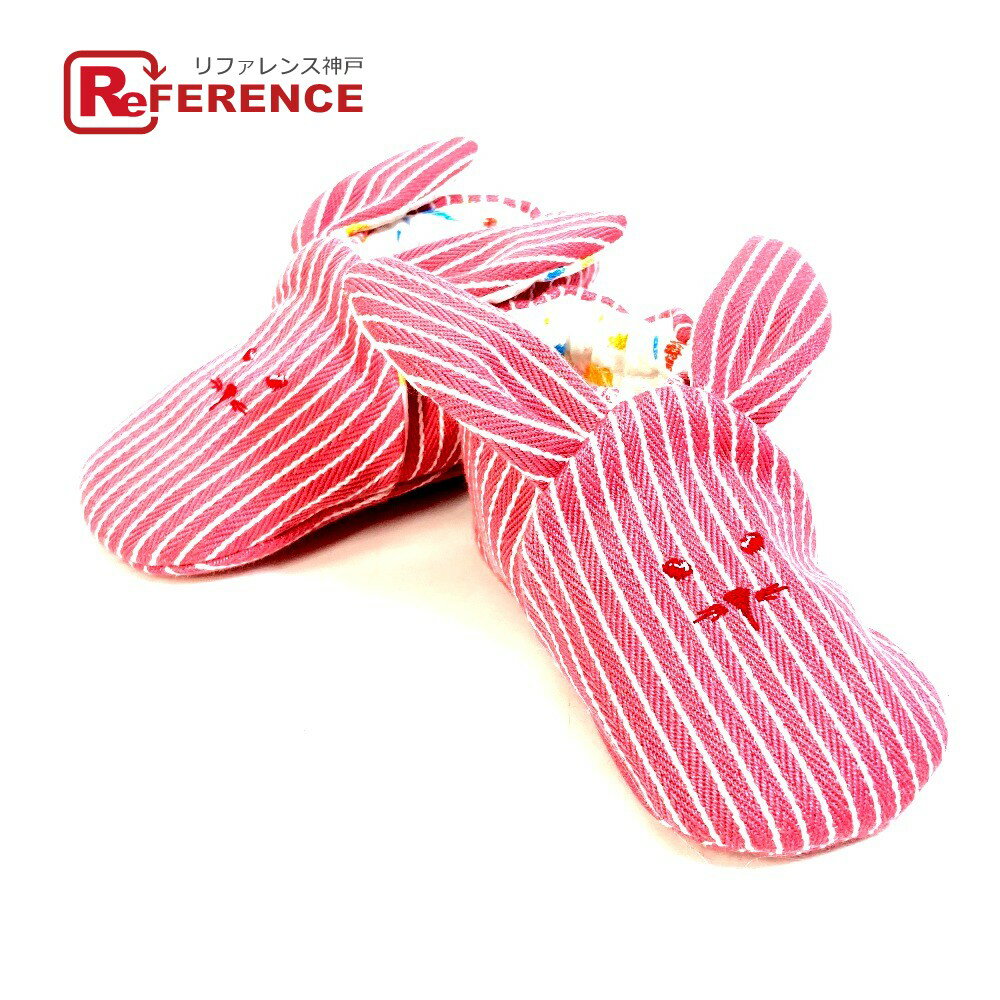 HERMES エルメス アニマル うさぎ ラビット パスパス baby キッズ プレゼント 靴 靴その他 コットン キッズ ピンク 未使用 【中古】のサムネイル