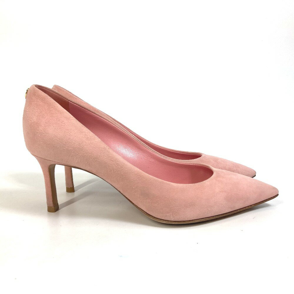 LOUIS VUITTON ルイヴィトン ヒール 靴 LVロゴ 金具 パンプス スエード レディース ピンク 【中古】