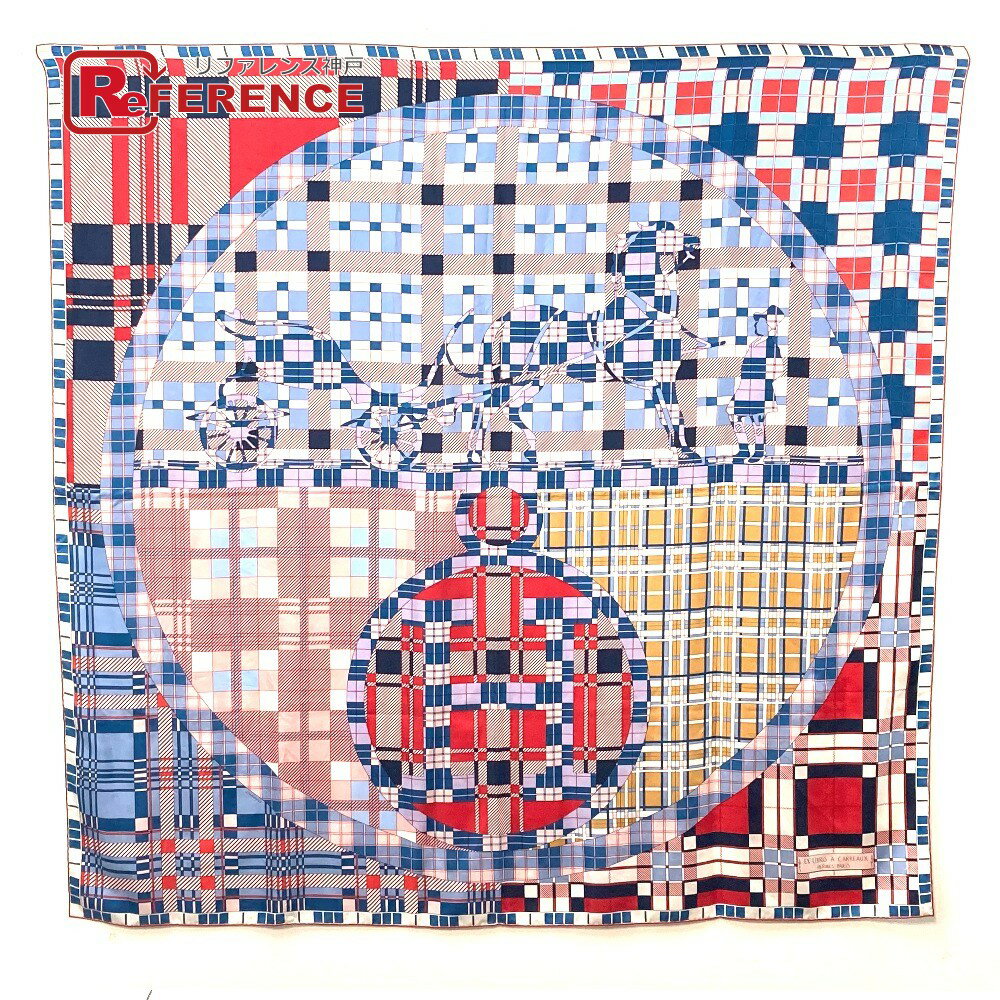 HERMES エルメス EX LIBRIS A CARREAUX エクスリブリス・チェック カレジェアン 140 スカーフ シルク レディース マルチカラー 【中古】のサムネイル