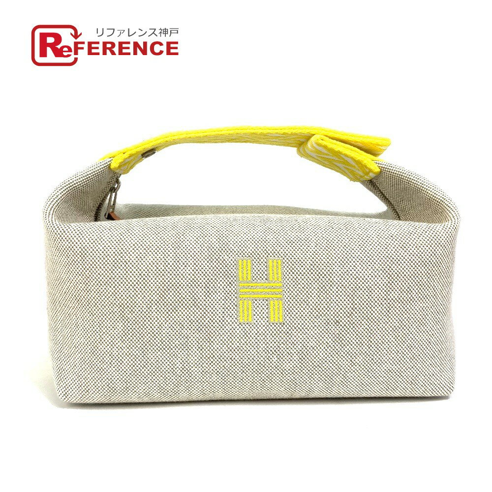 HERMES エルメス ブリッドアブラックPM　 ポーチ バニティ ハンドバッグ キャンバス レディース イエロー 未使用 【中古】のサムネイル