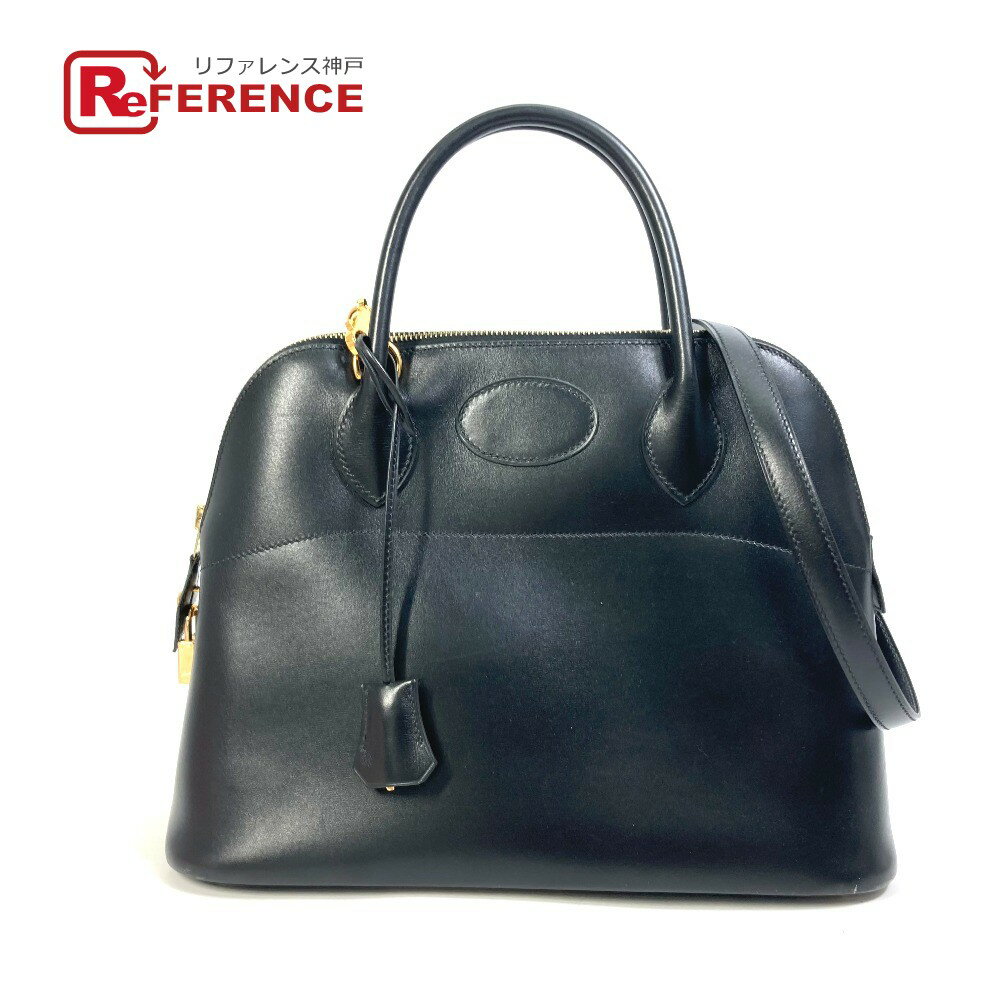 HERMES エルメス ショルダーバッグ ボリード31 2WAY ハンドバッグ ボックスカーフ レディース ブラック 【中古】のサムネイル
