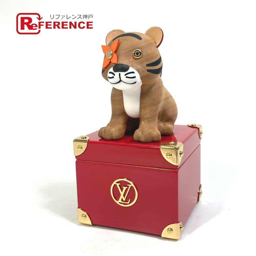 LOUIS VUITTON ルイヴィトン GI0726 オーナメント タイガー ボックス インテリア 小物入れ ウッド /レザー ユニセックス ブラウン 未使用 【中古】のサムネイル