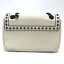 PRADA プラダ 1BD147 ロゴ スタッズ チェーンショルダー カバン 2WAY ショルダーバッグ レザー レディース ホワイト 【中古】