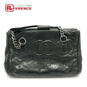 CHANEL シャネル CC ココマーク 肩掛け/チェーン カバン トートバッグ カーフスキン レディース ブラック 【中古】