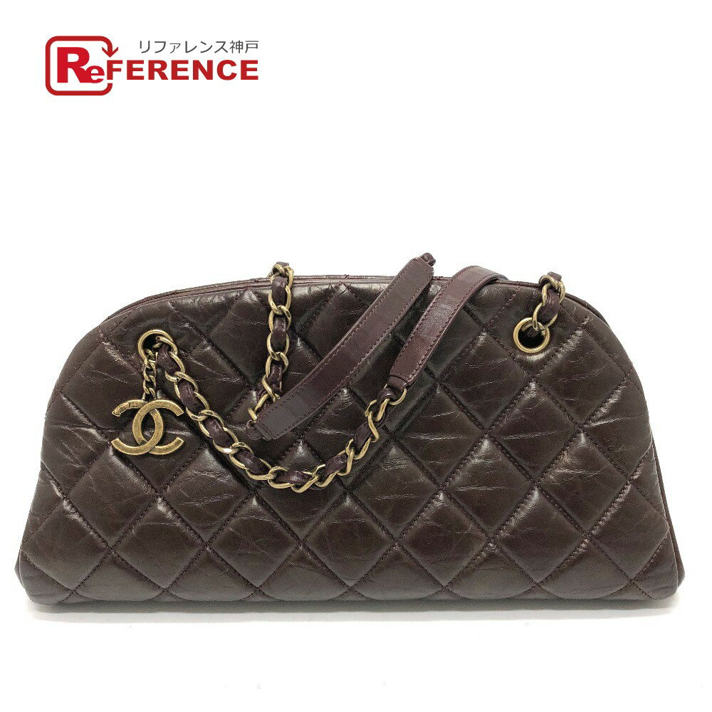 CHANEL シャネル CC ココマーク マトラッセ カバン/肩掛け トートバッグ ラムスキン レディース ブラウン 【中古】