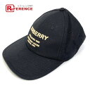 BURBERRY バーバリー 8057625 ベースボールキャップ ロゴ 帽子 キャップ帽 キャップ コットン メンズ ブラック 【中古】