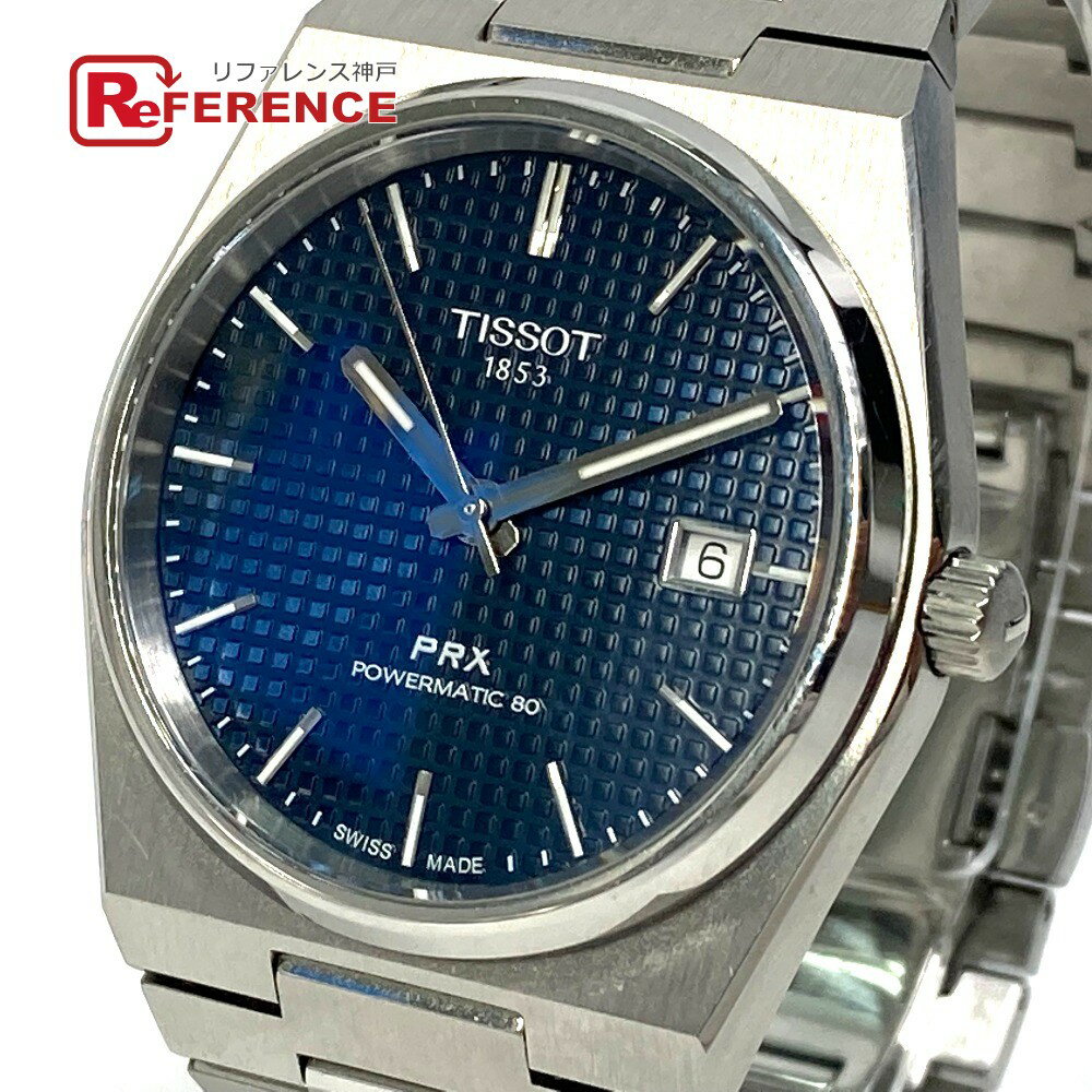 TISSOT ティソ T137407A PRX パワーマティック80 自動巻 デイト 腕時計 SS メンズ シルバー 【中古】