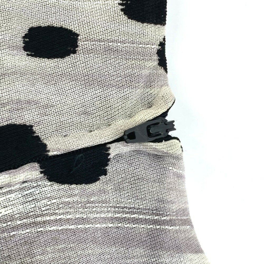 LEONARD レオナール アパレル ドット柄 スリット トップス カットソー アセテート レディース ホワイト 【中古】