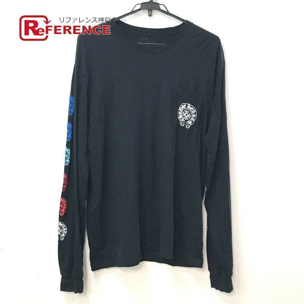 CHROME HEARTS クロムハーツ マルチカラーホースシュー ロングTシャツ コットン メンズ ブラック 【中古】