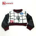 Sretsis スレトシス ショート丈 サイドジップ トップス ニット フェイクファー /レザー レディース ホワイト 【中古】