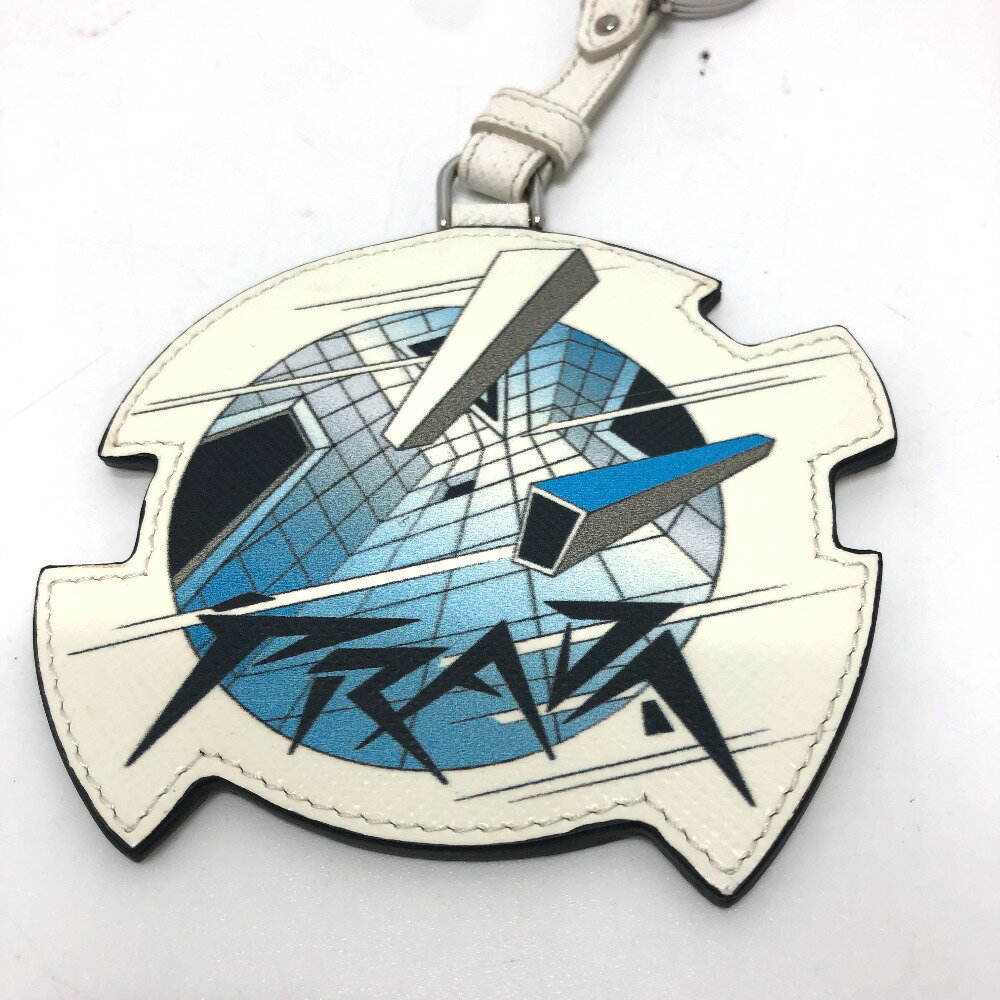 PRADA プラダ 2TL296 鍵/キーリング チャーム ファッション小物 キーホルダー サフィアーノレザ－ レディース ホワイト 【中古】