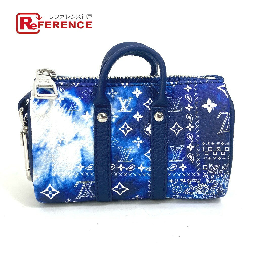 LOUIS VUITTON ルイヴィトン MP3337 ポルト クレ・ポーチ モノグラム バンダナ バッグチャーム キーホルダー キャンバス メンズ ブルー 未使用 【中古】のサムネイル