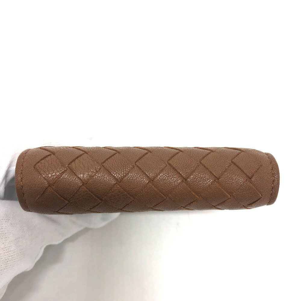 BOTTEGA VENETA ボッテガヴェネタ イントレチャート コンパクトウォレット サイフ 3つ折り財布 レザー レディース ブラウン 【中古】
