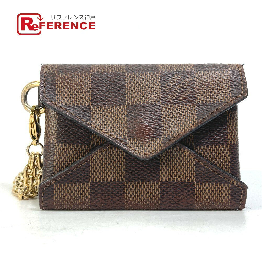 LOUIS VUITTON ルイヴィトン N60285 ダミエ ポシェット キリガミ チェーンネックレス付き 小銭入れ 財布 コインケース ダミエキャンバス レディース エベヌ ブラウン 【中古】