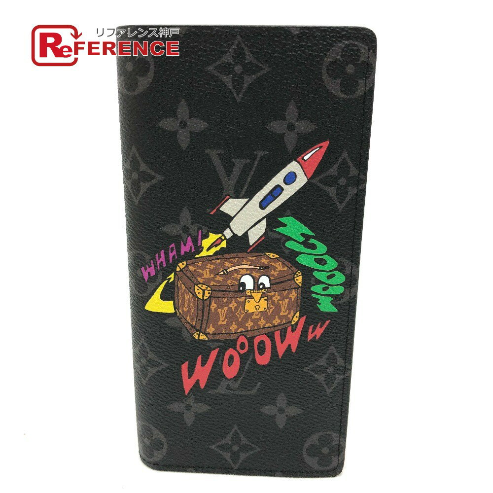 LOUIS VUITTON ルイヴィトン M80931 モノグラムエクリプス ポルトフォイユ ブラザ 2つ折り財布/サイフ 長財布 モノグラムエクリプスキャンバス メンズ ブラック 未使用 【中古】