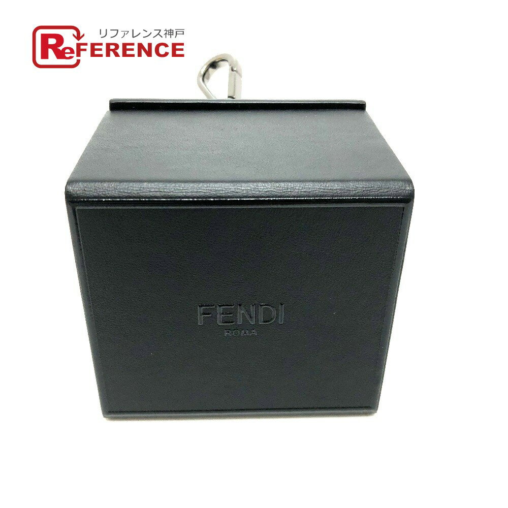 FENDI フェンディ 7AR894 ロゴ/小物 ミニボックス チャーム キーホルダー レザー レディース ブラック 新品同様 【中古】