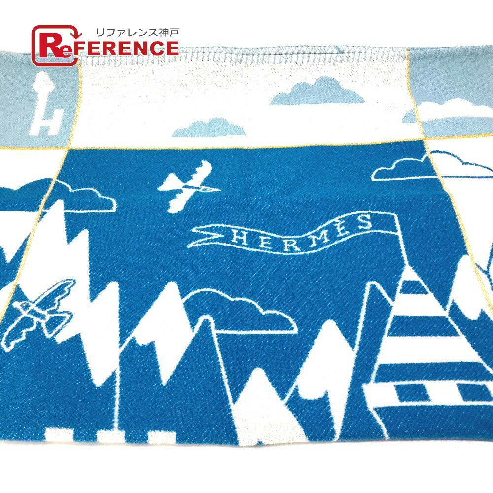 HERMES エルメス プレード アヴァロン・エポペ 毛布 インテリア ベビー 赤ちゃん ブランケット ウール/カシミヤ キッズ ブルー系 未使用 【中古】のサムネイル