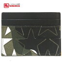 Valentino Garavani ヴァレンティノ・ガラヴァーニ MY2P0448GAC 迷彩 カムスターズ カモフラージュ柄 メンズ レディース カードケース キャンバス/レザー ユニセックス アーミーグリーン 新品同様 【中古】